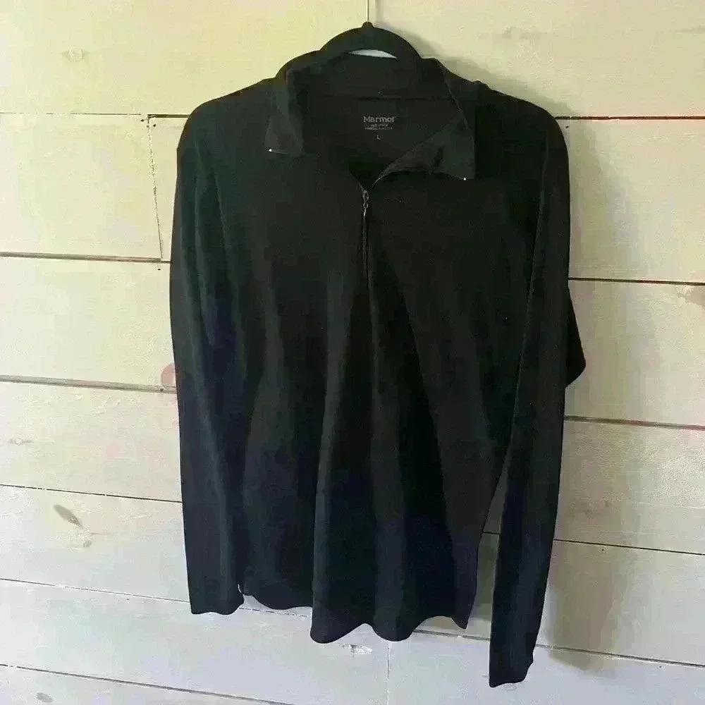 Women’s size L Marmot half-zip pullover, black, VGUC. Outerwear, sportswear
